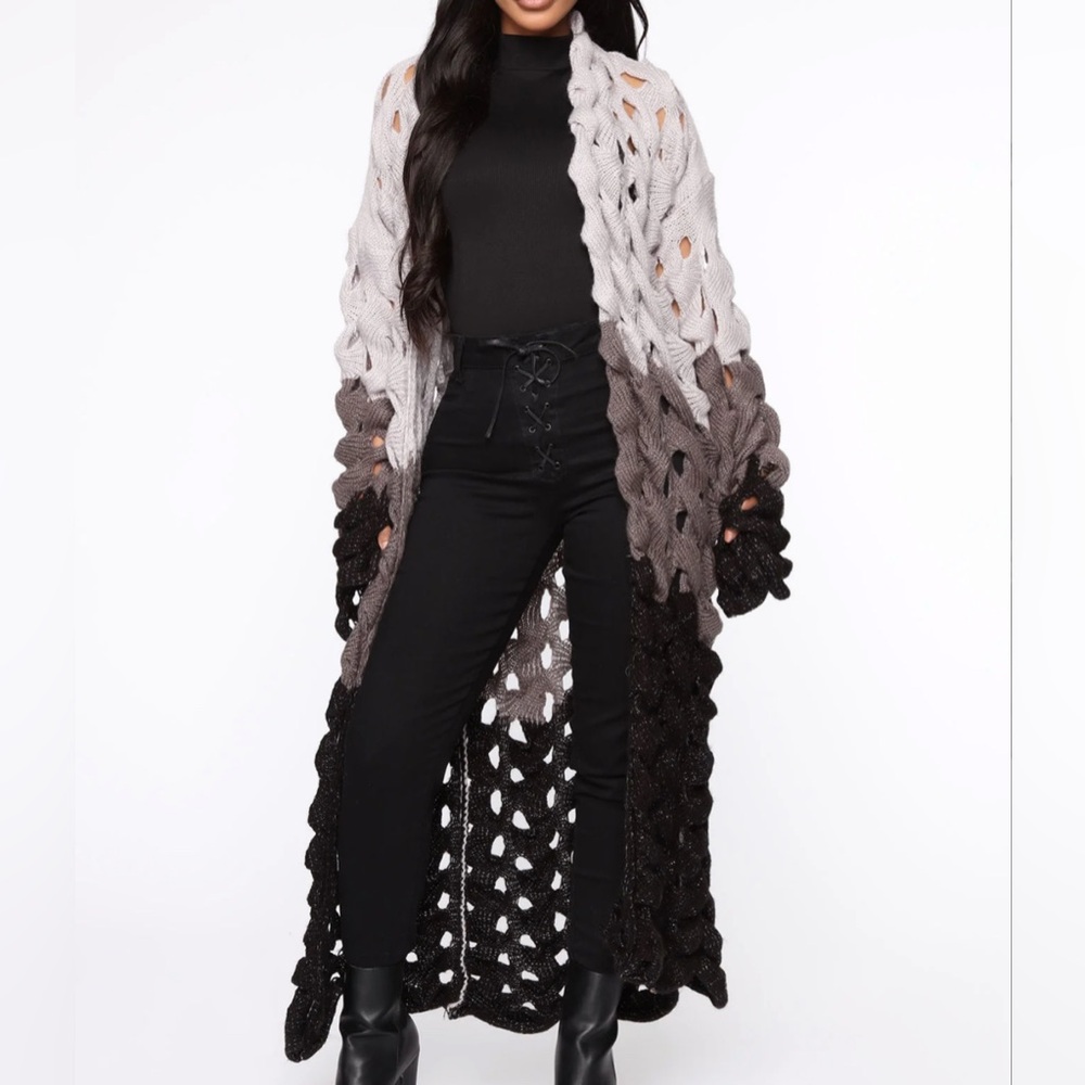 Women’s Fashion Nova Want The Whole Thing Duster Cardigan Grey Size S/M